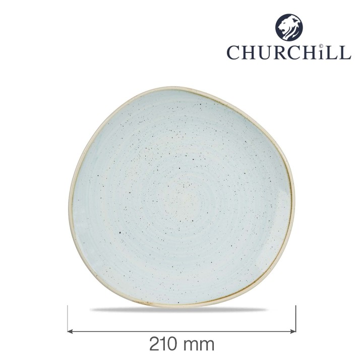 Talerz płytki o organicznym kształcie Stonecast Duck Egg Blu 210 mm | SDESOG81 FINE DINE