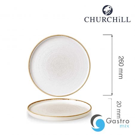 Talerz płytki z rantem 260 mm  Stonecast Barley White | SWHSWP261 FINE DINE 