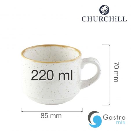 Filiżanka sztaplowana 220ml  Stonecast Barley White  | SWHSVSC81 FINE DINE 