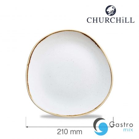 Talerz płytki 210 mm o organicznym kształcie Stonecast Barley White | SWHSOG81 FINE DINE 
