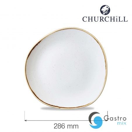 Talerz płytki 286 mm o organicznym kształcie Stonecast Barley White | SWHSOG111 FINE DINE 