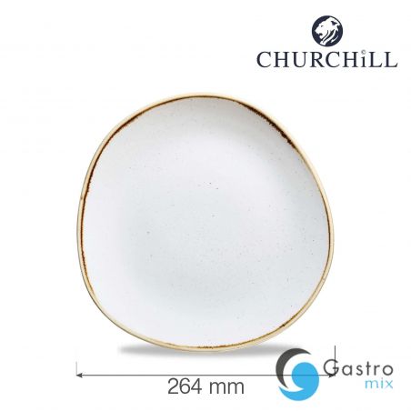 Talerz płytki  264 mm o organicznym kształcie Stonecast Barley White | SWHSOG101 FINE DINE 