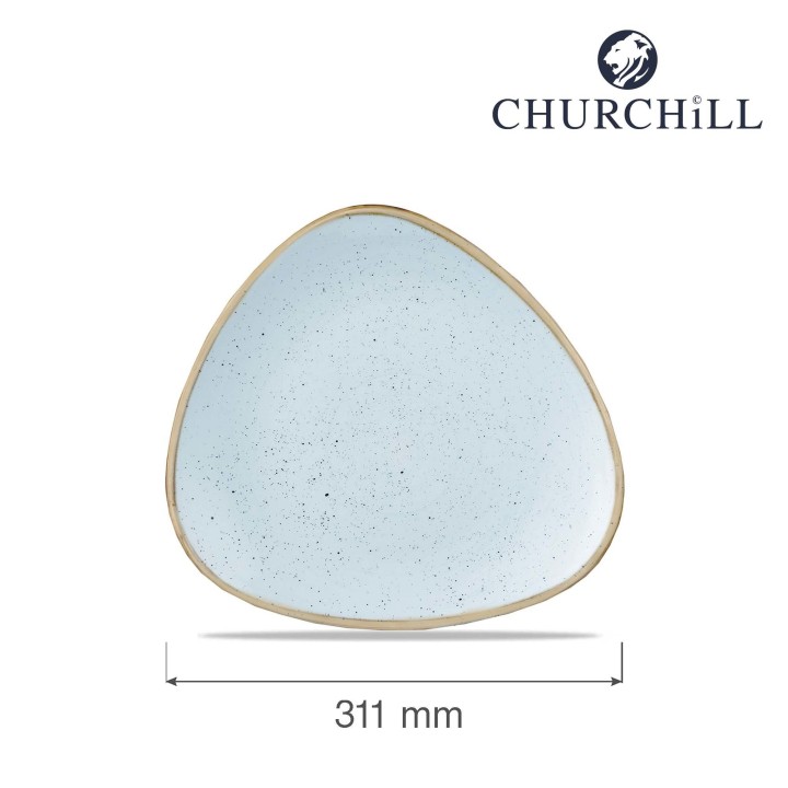 Talerz trójkątny Stonecast Duck Egg Blue 311 mm | SDESTR121 FINE DINE