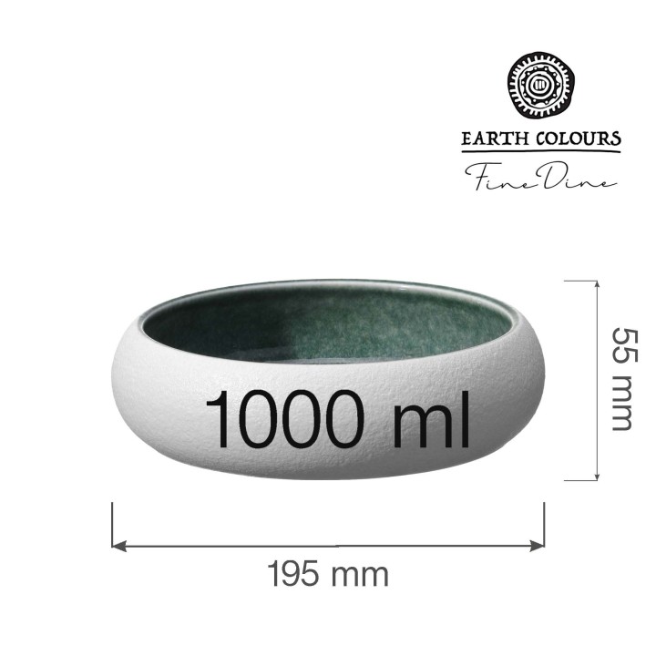 Miska Goro White Green 195mm | 768662 fine dine