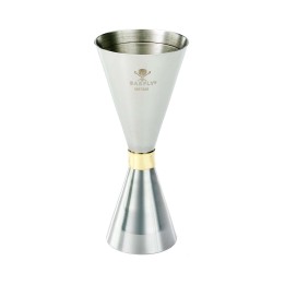 Jigger - Miarka barmańska Slim Style, 2 oz. 30/60ml, stal nierdzewna ze złotą obwódką, Barfly | M37096 FINE DINE