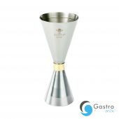 Jigger - Miarka barmańska Slim Style, 2 oz. 30/60ml, stal nierdzewna ze złotą obwódką, Barfly | M37096 FINE DINE