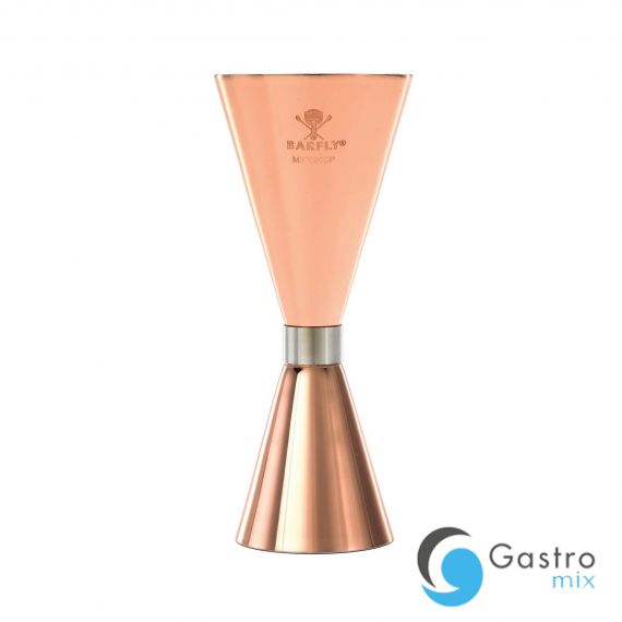 Jigger - Miarka barmańska Slim Style, 2 oz., 30/60 ml miedziana ze stalową obwódką, Barfly |... 