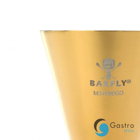 Jigger - Miarka barmańska Slim Style, 2 oz., 30/60 ml, złota ze stalową obwódką, Barfly |... 