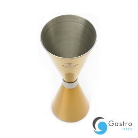  Jigger - Miarka barmańska Slim Style, 2 oz., 30/60 ml, złota ze stalową obwódką, Barfly |...