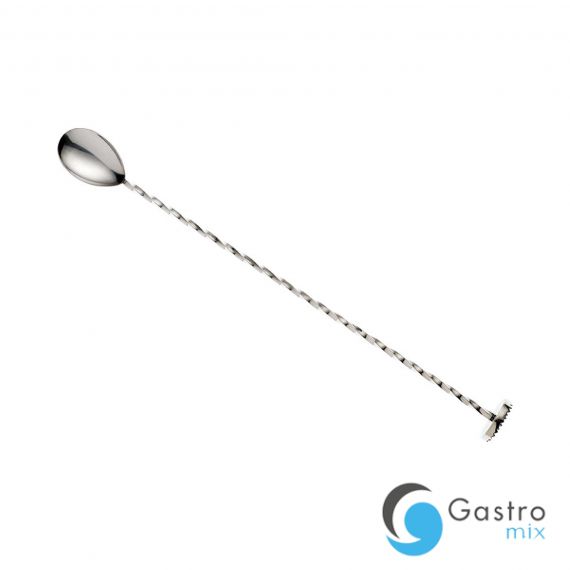 Łyżka barmańska z tłuczkiem, 300mm, stal nierdzewna, Barfly | M37018 FINE DINE 