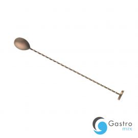 Łyżka barmańska z tłuczkiem, 300mm, antyczna miedź, Barfly | M37018ACP FINE DINE