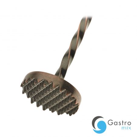 Łyżka barmańska z tłuczkiem, 300mm, antyczna miedź, Barfly | M37018ACP FINE DINE 