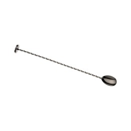 Łyżka barmańska z tłuczkiem, 300mm, czarna, Barfly | M37018BK FINE DINE