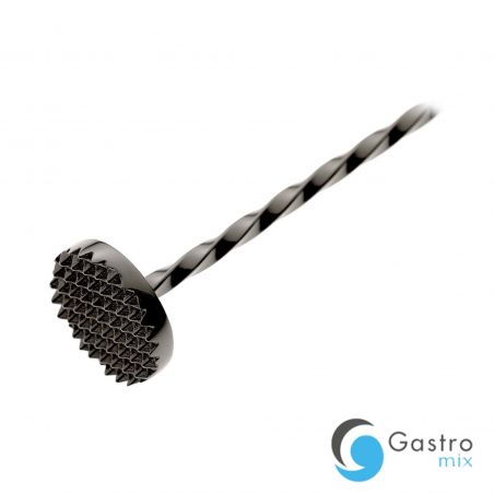 Łyżka barmańska z tłuczkiem, 300mm, czarna, Barfly | M37018BK FINE DINE 