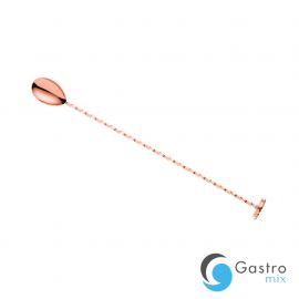 Łyżka barmańska z tłuczkiem, 300mm, miedziana, Barfly | M37018CP FINE DINE