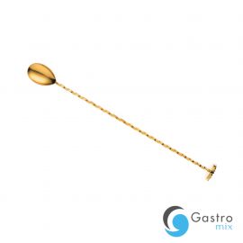 Łyżka barmańska z tłuczkiem, 300mm, złota, Barfly | M37018GD FINE DINE