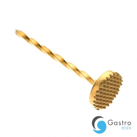 Łyżka barmańska z tłuczkiem, 300mm, złota, Barfly | M37018GD FINE DINE 