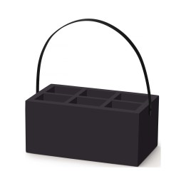 Skrzynka z uchwytem na akcesoria stołowe Madeira Black 280x180x120 mm | 504888 FINE DINE
