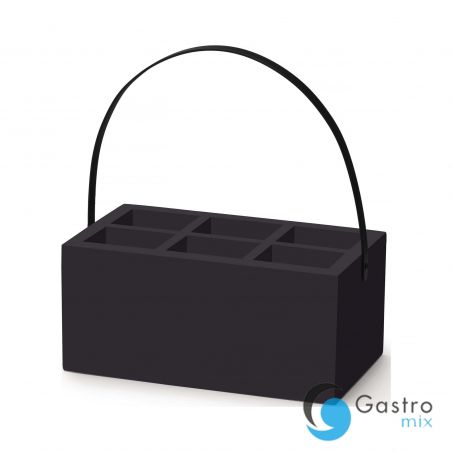 Skrzynka z uchwytem na akcesoria stołowe Madeira Black 280x180x120 mm | 504888 FINE DINE 