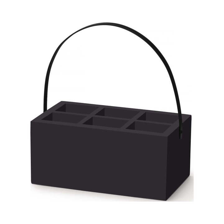 Skrzynka z uchwytem na akcesoria stołowe Madeira Black 280x180x120 mm | 504888 FINE DINE