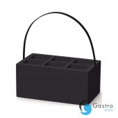 Skrzynka z uchwytem na akcesoria stołowe Madeira Black 280x180x120 mm | 504888 FINE DINE