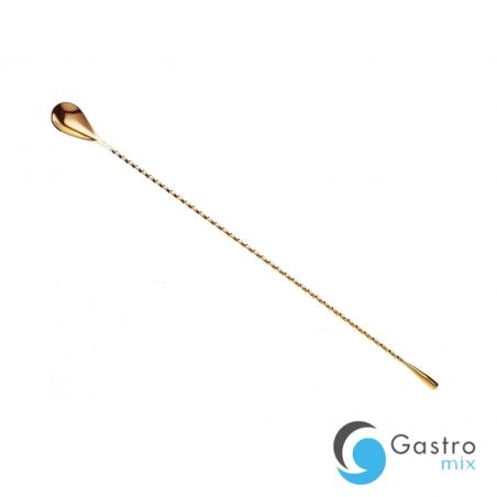 Długa łyżka barmańska złota 400 mm | M37013GD FINE DINE 