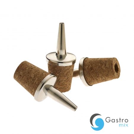 Nalewak stal/naturalny korek - zestaw 3 szt. | M37049 FINE DINE 