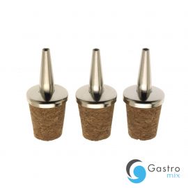  Nalewak stal/naturalny korek - zestaw 3 szt. | M37049 FINE DINE