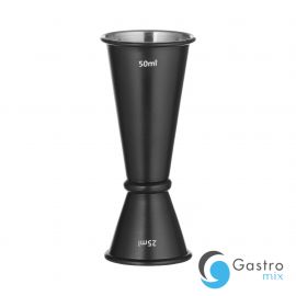  Jigger - miara barmańska z pierścieniem, Bar up, 25ml / 50ml, czarny, ⌀45x(H)110mm | 596654 FINE...