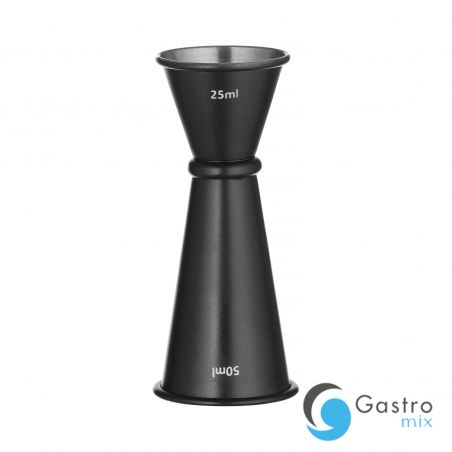 Jigger - miara barmańska z pierścieniem, Bar up, 25ml / 50ml, czarny, ⌀45x(H)110mm | 596654 FINE... 