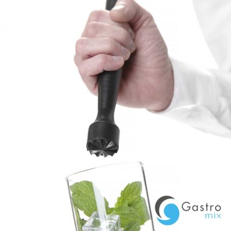 Muddler z tworzywa, Moździerz, Bar up, profilowany, gwiazdka, czarny, ø34x207mm | 596951 fine dine 