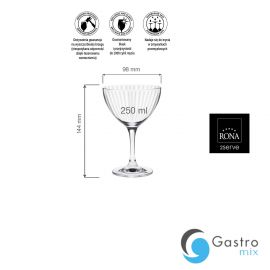  Kieliszek do martini Classic Cocktails Optic, 250ml | 6515P0800 fine dine
