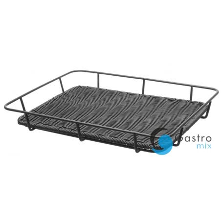 Kosz do pieczywa ze stalową ramą czarny 400x300x(H)50mm | 426555 hendi 