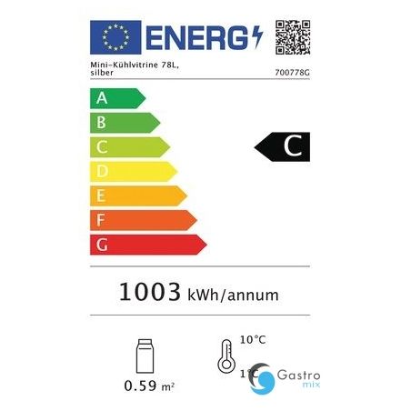 Witryna chłodnicza Mini 78L, srebrna | 700778G BARTSCHER 
