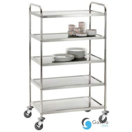 Wózek kelnerski 5-półkowy ze stali chromowo-niklowej  | 300065 BARTSCHER 