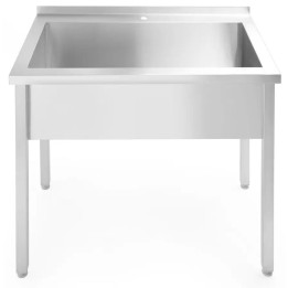Stół z basenem 800x600x(H)850mm 1-komorowym bez maskownicy – skręcany, głębokość 600 mm | 811009 hendi