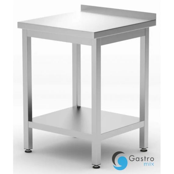 Stół przyścienny 600 x 600 (H)850 mm Budget Line z półką , skręcany  | 817223 hendi 