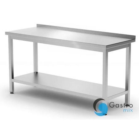 Stół przyścienny 1200 x 600 (H)850 mm Budget Line, o wym. , z półką , skręcany | 817285 hendi 