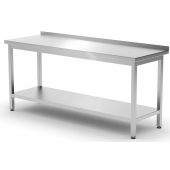 Stół przyścienny 1800x600x850 mm Kitchen Line, z półką-skręcany | 811504 HENDI