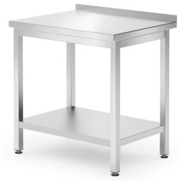 Stół przyścienny 800 x 600 (H)850 mm Budget Line, z półką , skręcany | 817261 HENDI