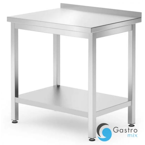 Stół przyścienny 800 x 600 (H)850 mm Budget Line, z półką , skręcany | 817261 HENDI 