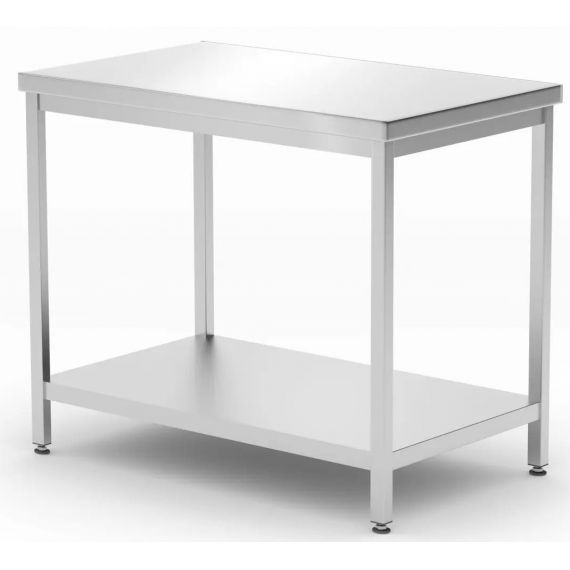 Stół centralny 1000x600x850 mm Kitchen Line z półką-skręcany | 811511 HENDI 