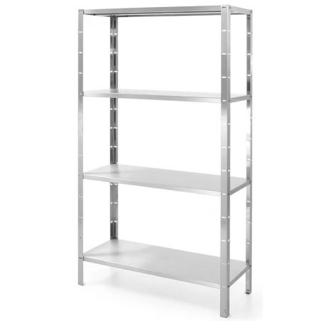 Regał magazynowy 1000x400x(H)1800mm z 4 półkami pełnymi – skręcany| 812525 HENDI 