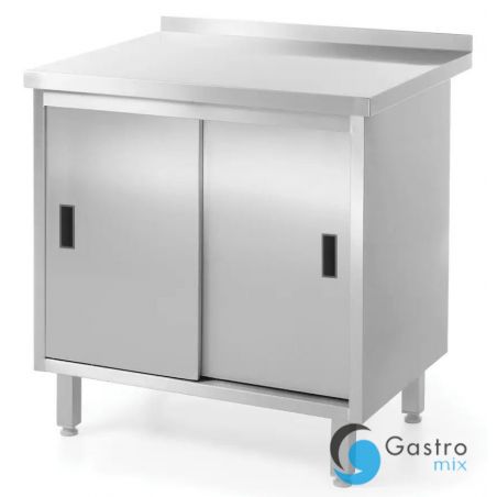 Stół przyścienny 800x600x(H)850mm szafka z drzwiami suwanymi – spawany | 811641 hendi 