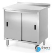 Stół przyścienny 800x600x(H)850mm szafka z drzwiami suwanymi – spawany | 811641 hendi
