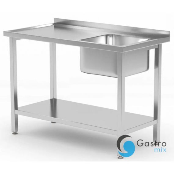 Stół ze zlewem i półką 1000x600x(H)850mm  – skręcany, głębokość 600 mm Budget Line, zlew po... 