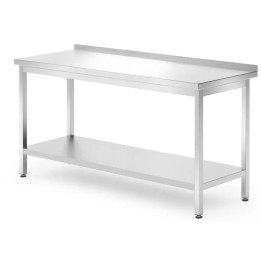Stół przyścienny z półką 1600x700x850 mm – skręcany, głębokość 700 mm, Kitchen Line | 812754 hendi