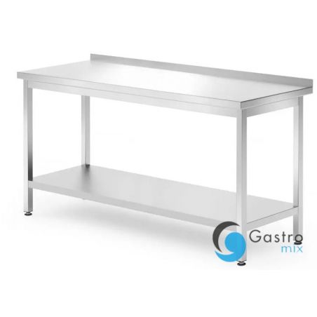 Stół przyścienny z półką 1600x700x850 mm – skręcany, głębokość 700 mm, Kitchen Line | 812754 hendi 