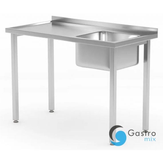 Stół ze zlewem 1000x600x(H)850mm – skręcany, głębokość 600 mm zlew po prawej| 816783 hendi 