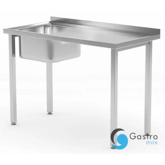 Stół ze zlewem 1000x600x(H)850mm – skręcany, głębokość 600 mm,  zlew po lewej | 816790 hendi 